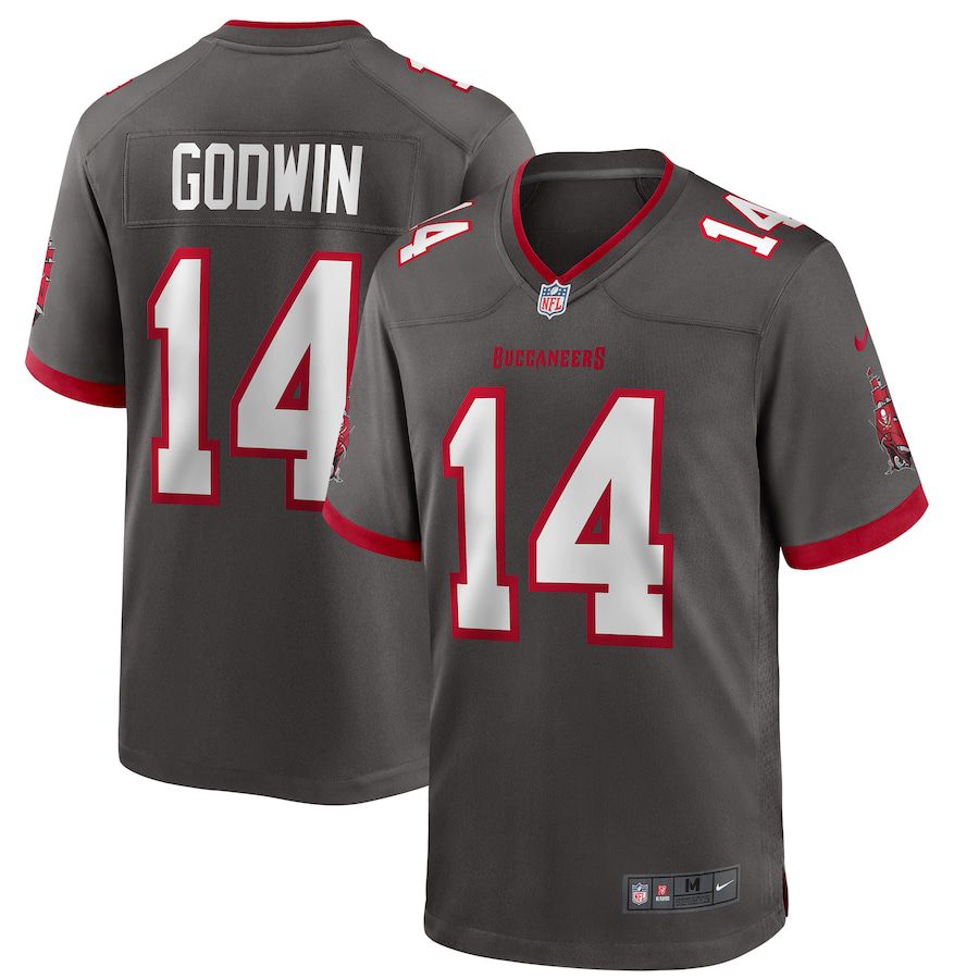 Men Tampa Bay Buccaneers 14 Chris Godwin Nike Pewter Alternate Game NFL Jersey